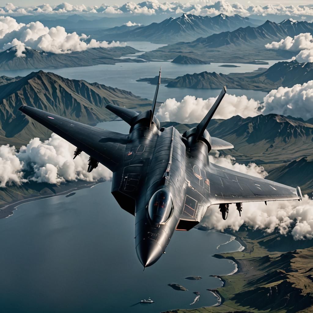 SR-71 Jet Soaring Over Aleutian Islands