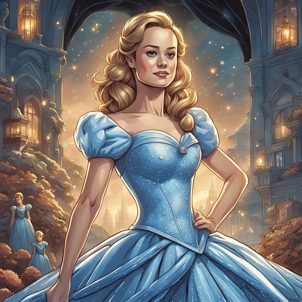 Brie Larson as Cinderella in Comic Book Art