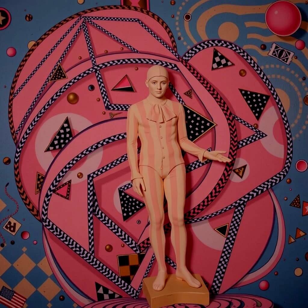 Harlequin in Hypnotic Geometric Maze: Optical Illusion