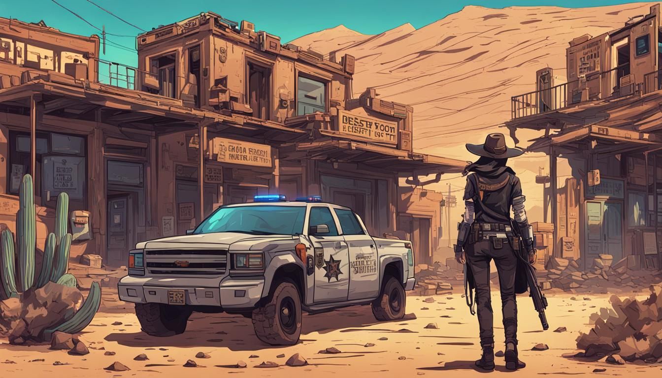 Cyberpunk Sheriff Investigates Crime in Desert Ghost Town