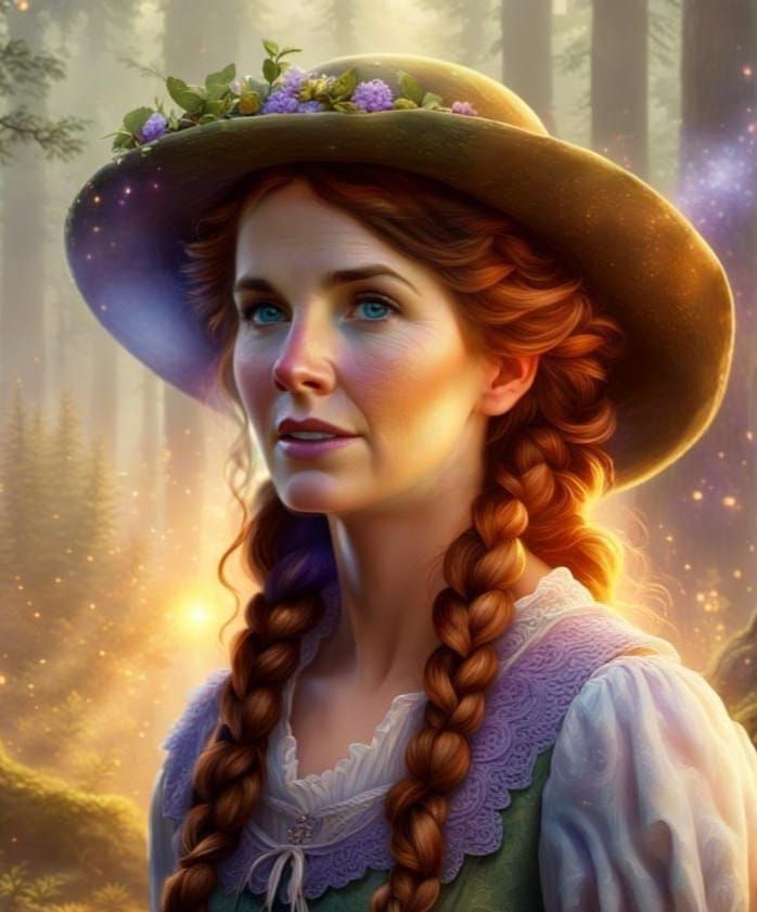 A Pioneer Woman's Ethereal Encounter in Whimsical Fantasy