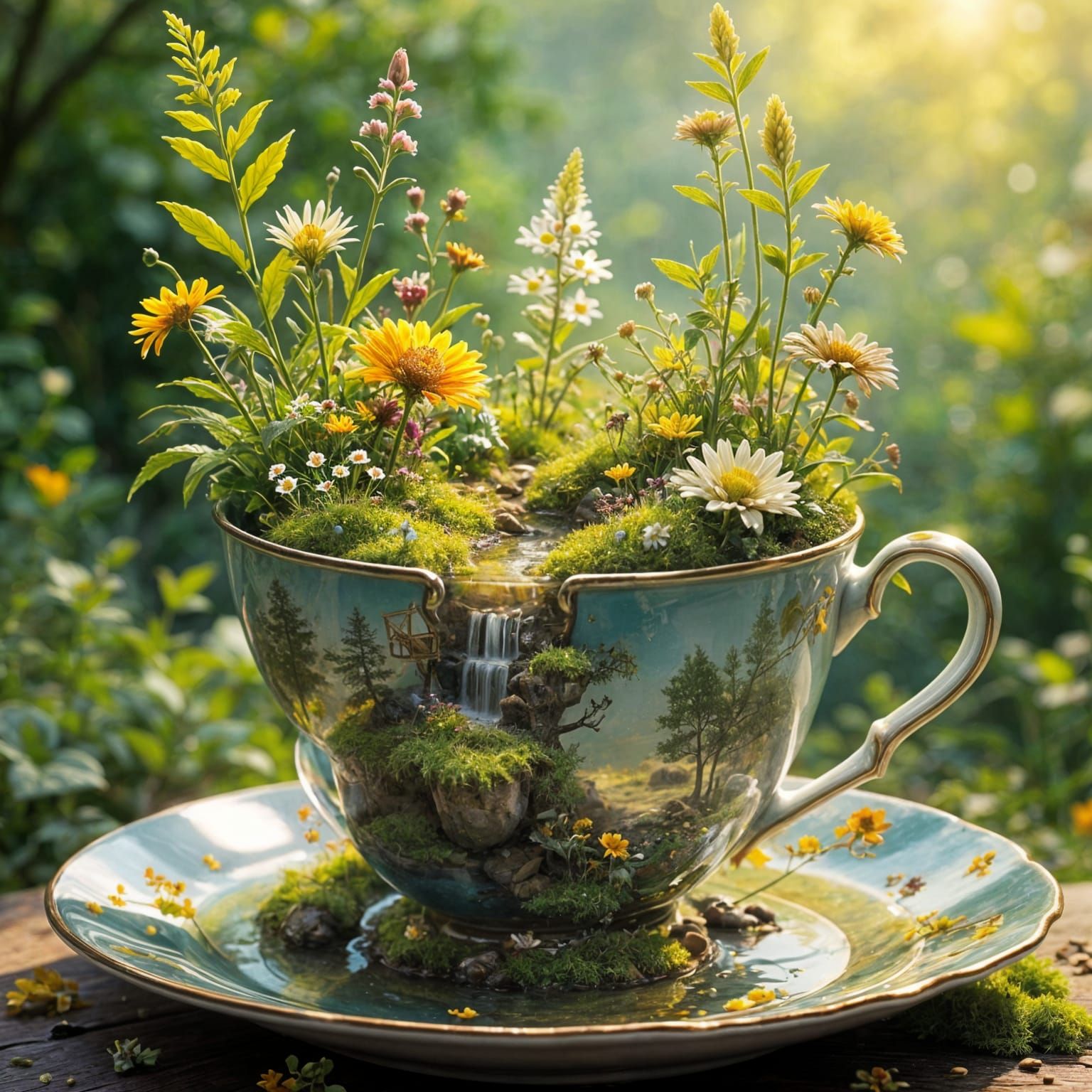 Magical Miniature World Inside a Teacup
