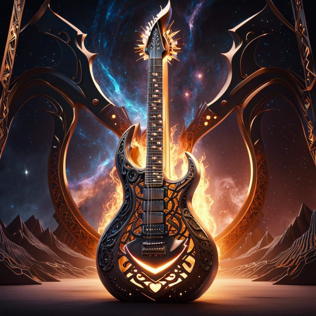 Molten Metal Guitar Forged in Cosmic Fire