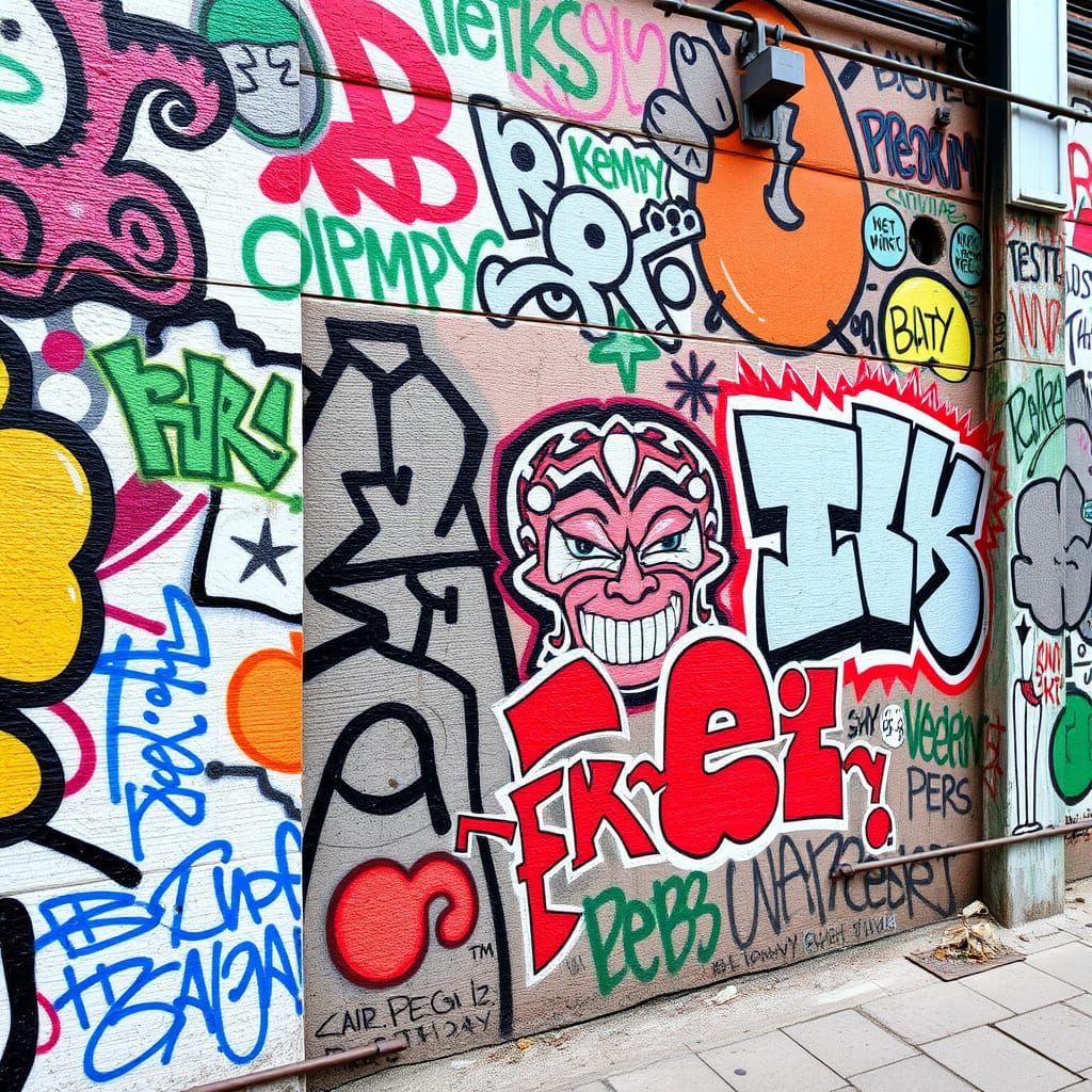 Colorful Ornate Graffiti Wall Art