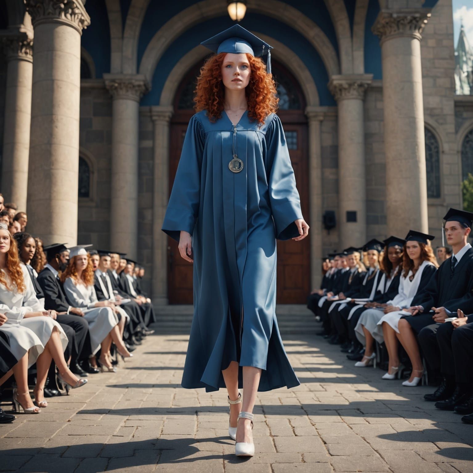 Teen Girl's High School Graduation in Detailed Matte Paintin...