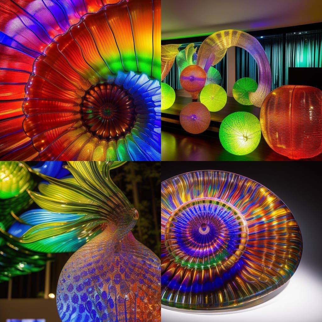 The Thinker Statue in Sculpted Iridescent Glass