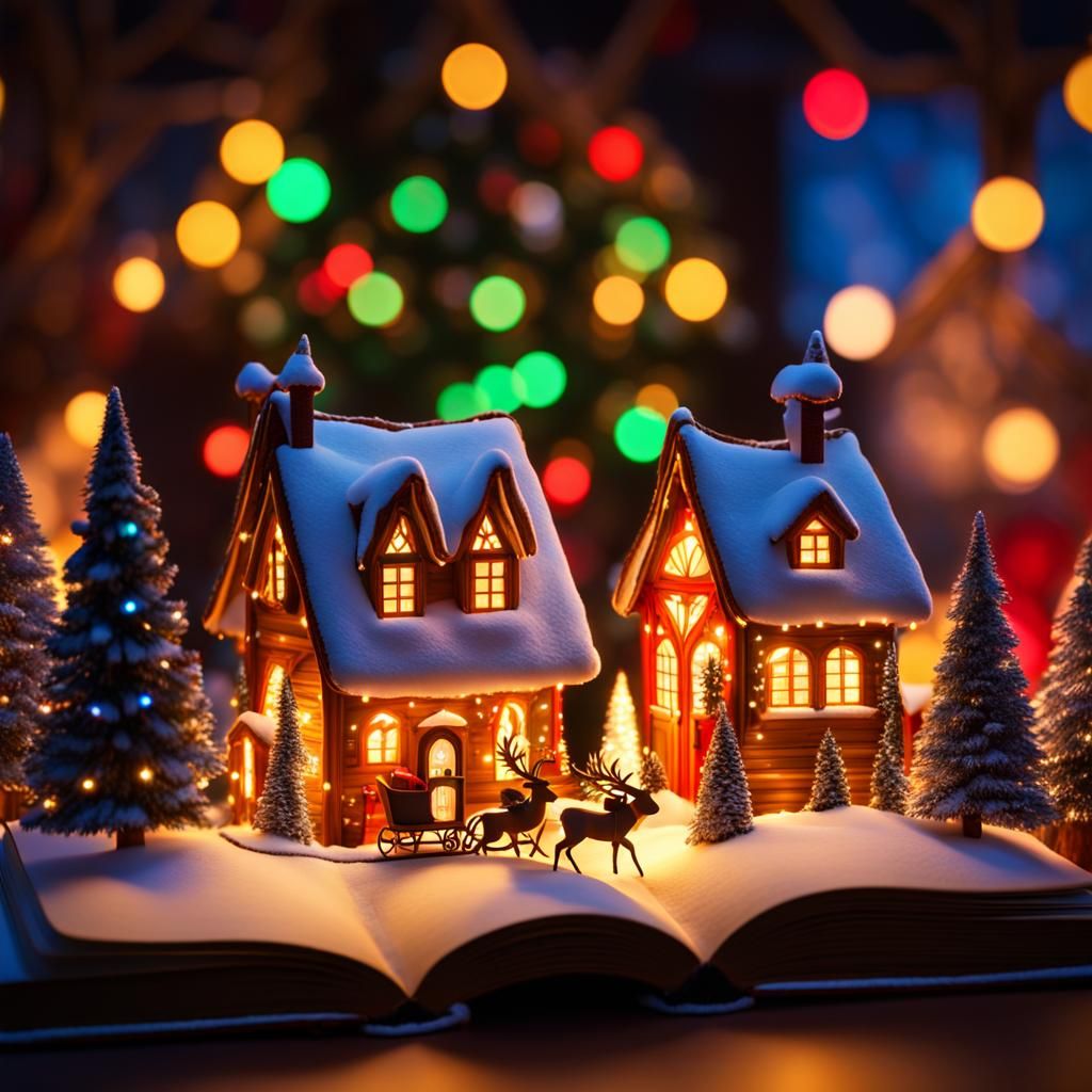 Santa's Sleigh Emerges from Fantasy Book