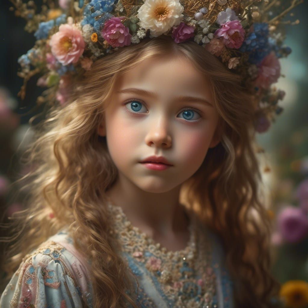 Detailed Portrait of a Girl in Country Style