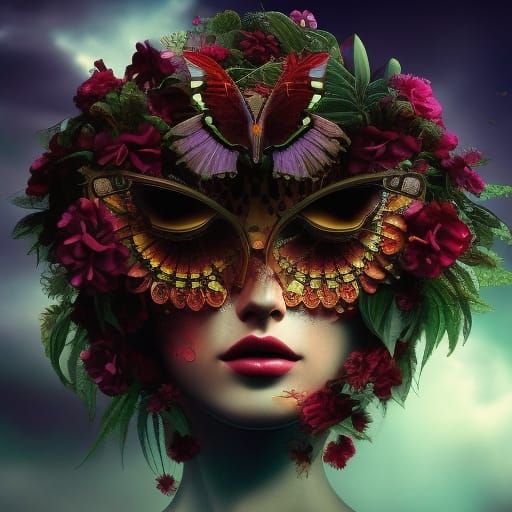 Surreal Dreamscape with Delicate Face and Nature