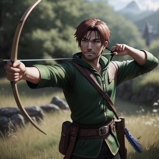 Robin Hood Archery in 3D Anime Style