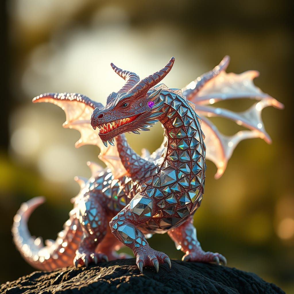 Crystal Dragon in Photorealistic Detail