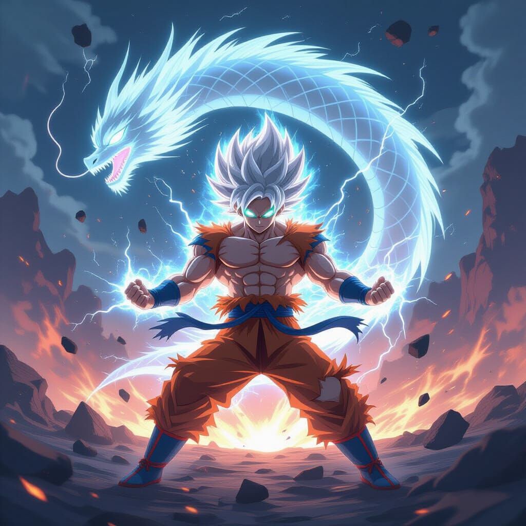 Ultra Instinct Goku in Divine Battle Stance