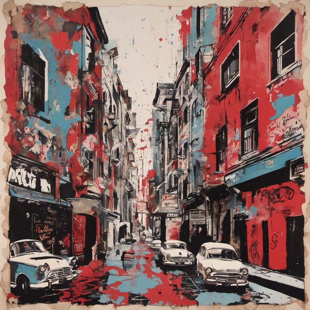 Retro Travel Poster in Graffiti Art Style