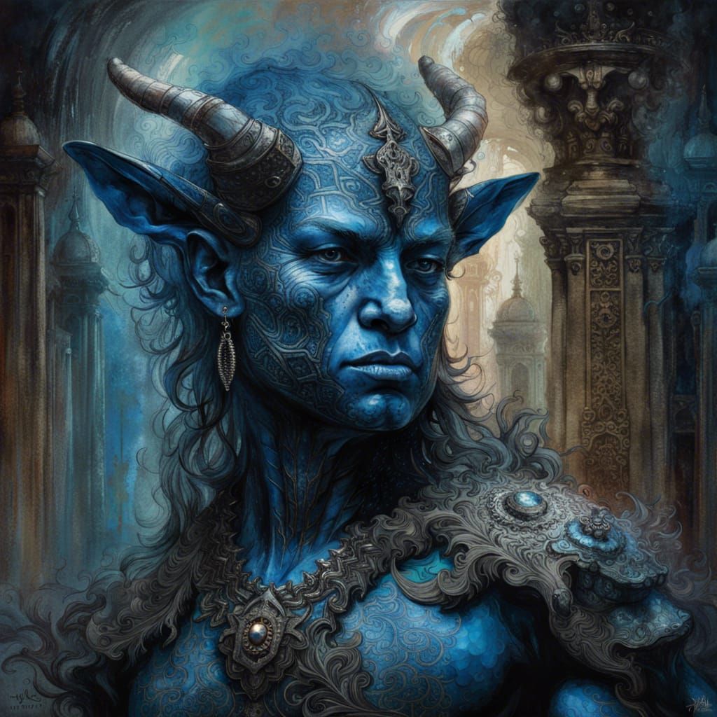 Noble Satyr Warrior in Dark Fantasy Style