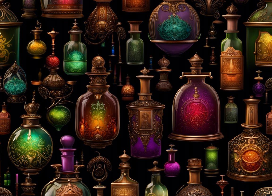 Victorian Poison Bottles in Dreamy Fairycore Style