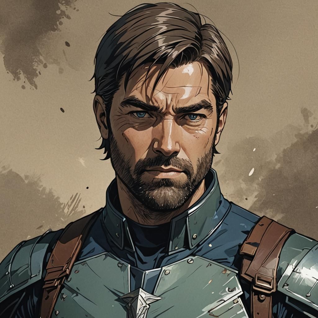 Antony Starr as a Masterpiece Anime Portrait in Deep Color