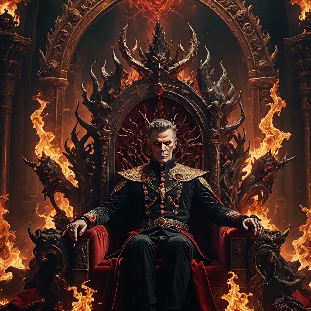 Satanic TV Personality on Hellish Throne