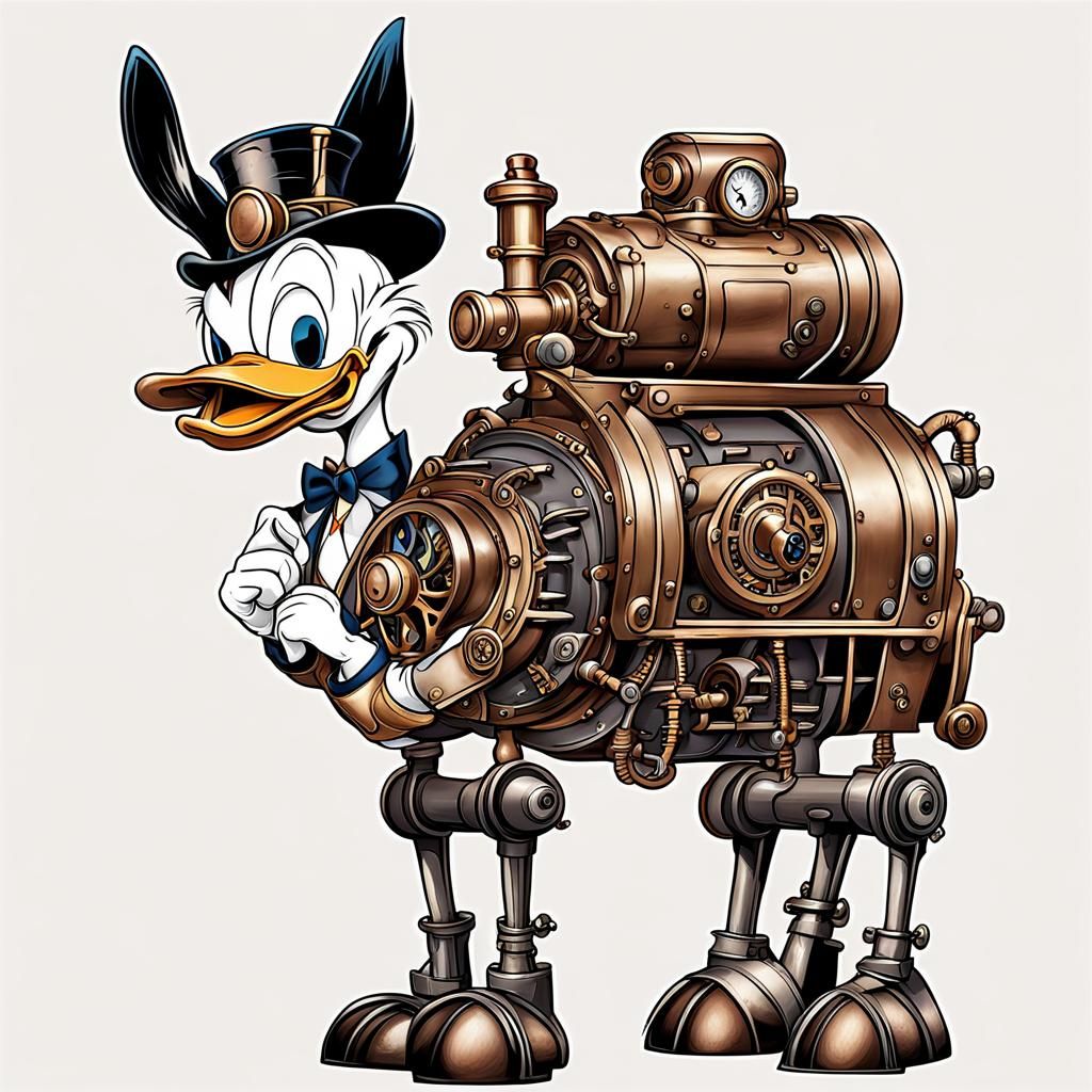 Donald Duck Steampunk Engine Design