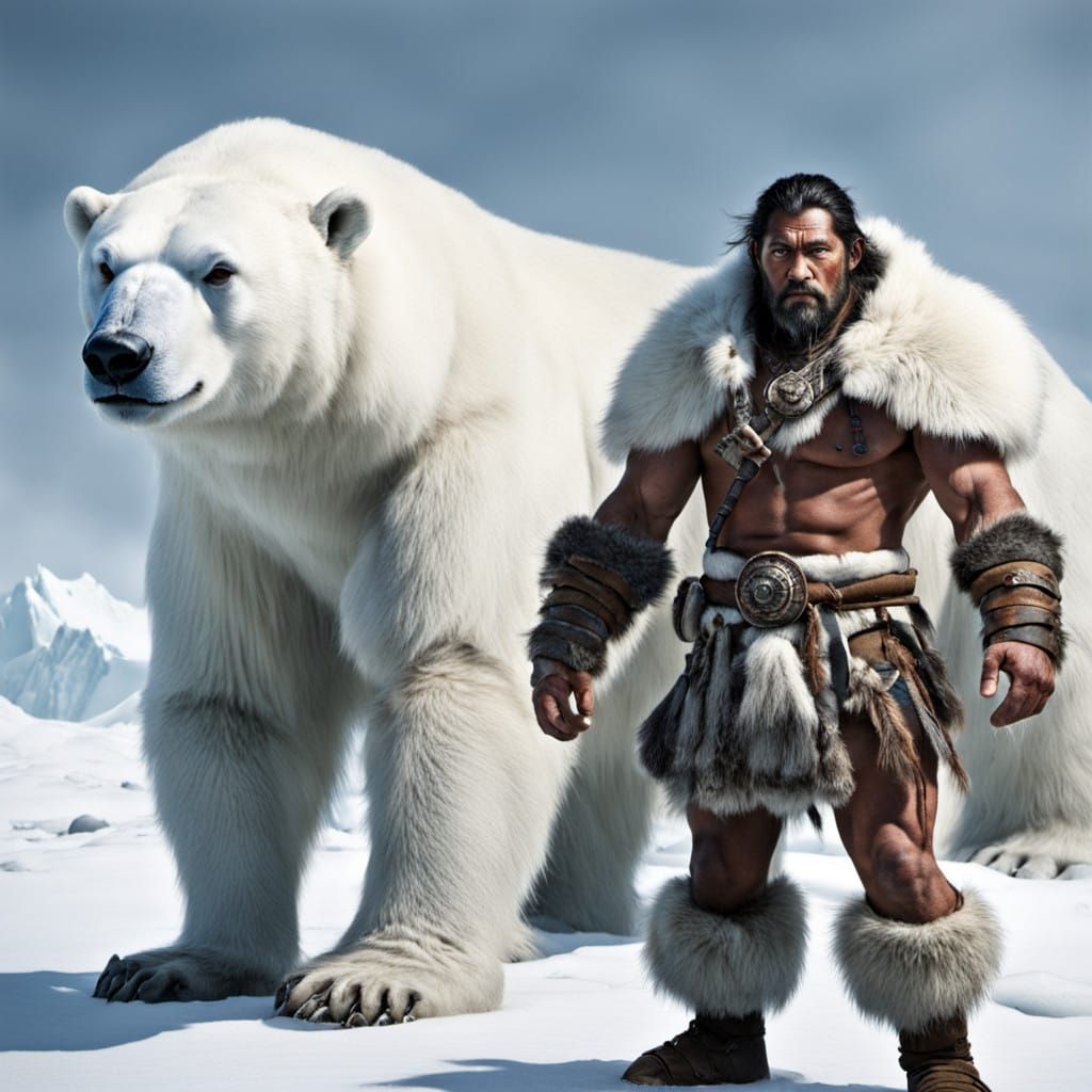 Ancient Inuit Warrior Transformed into a Fierce Polar Bear