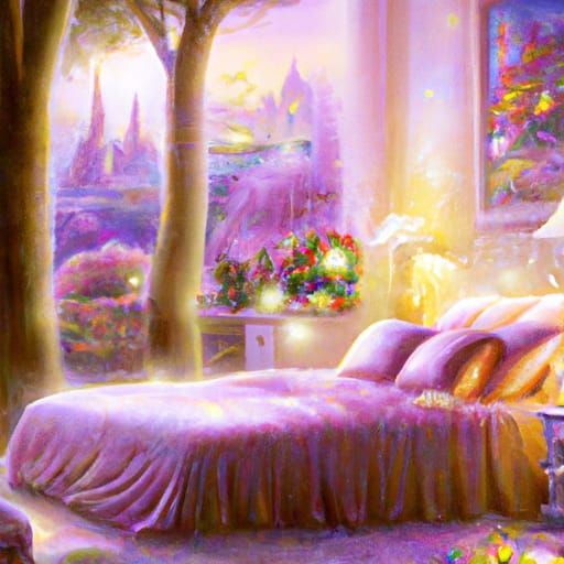 Magical Bedroom Lights in Ethereal Fantasy Style