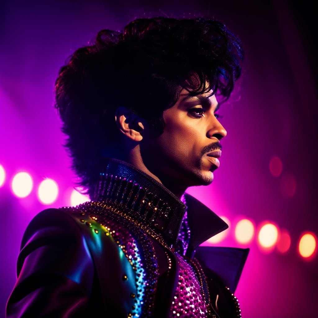 Prince on Stage in Cinematic Lighting