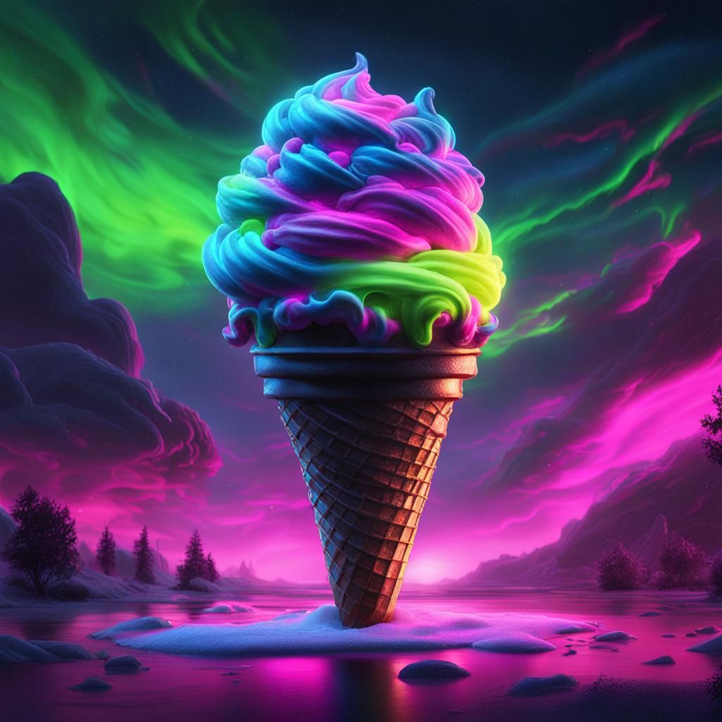 Bioluminescent Tornado Shaped Like Ice Cream Cone