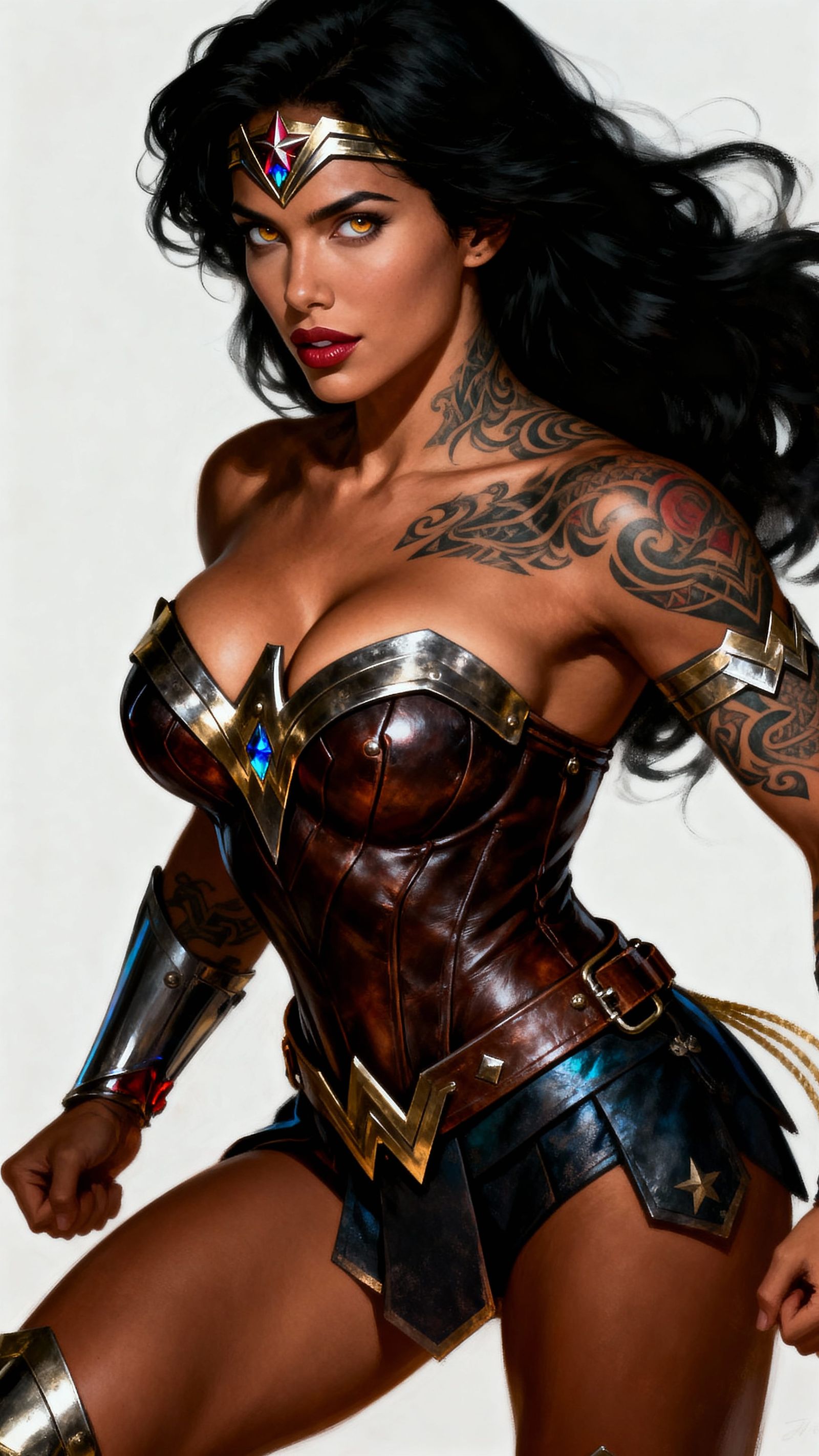 Hispanic Warrior Woman in Hyperrealistic Fantasy Style