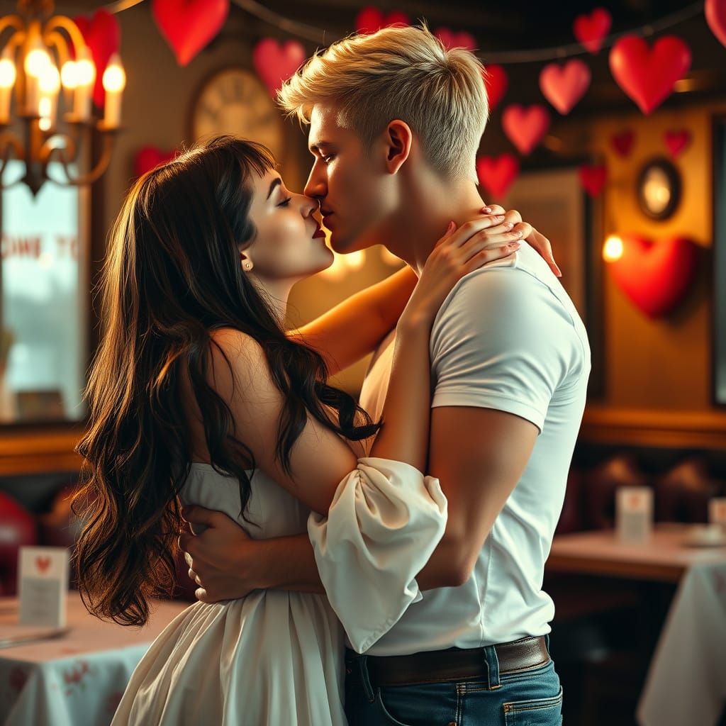 Moody Valentine's Day Romance in Cinematic Style