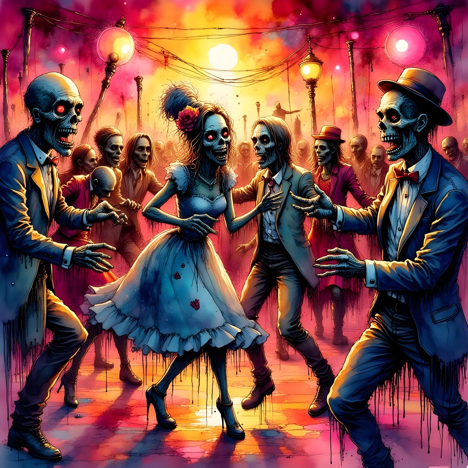 Undead Zombies Dance at 1950s Prom Night