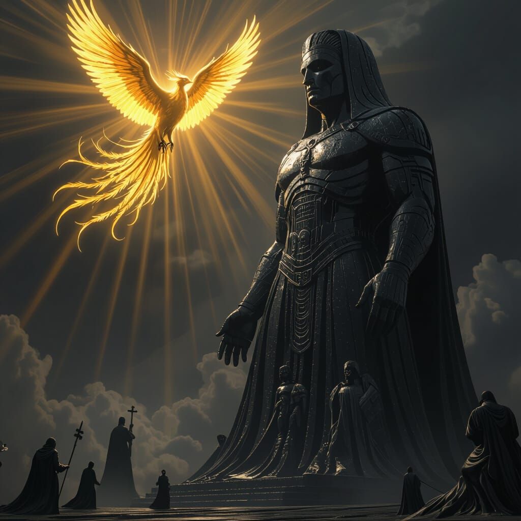 Obsidian Statue and Golden Phoenix: Hope vs Despair