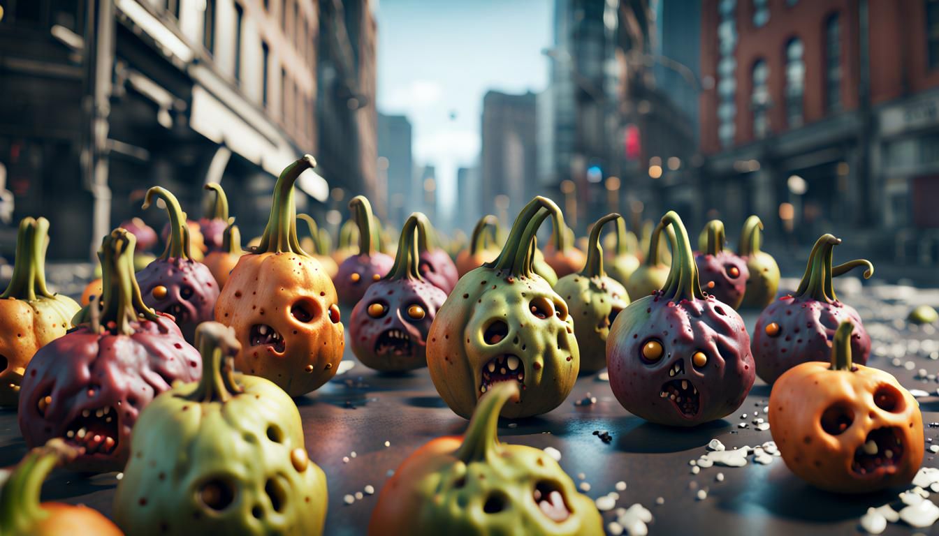 Zombie Fruit Army Invasion: 3D Game Cinematic