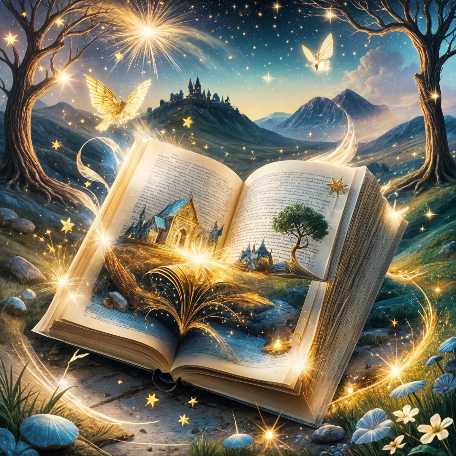 Fantasy Landscape Emerges From Giant Book