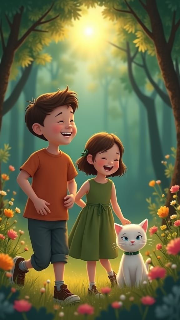 Children's Storybook Illustration in Magical Forest