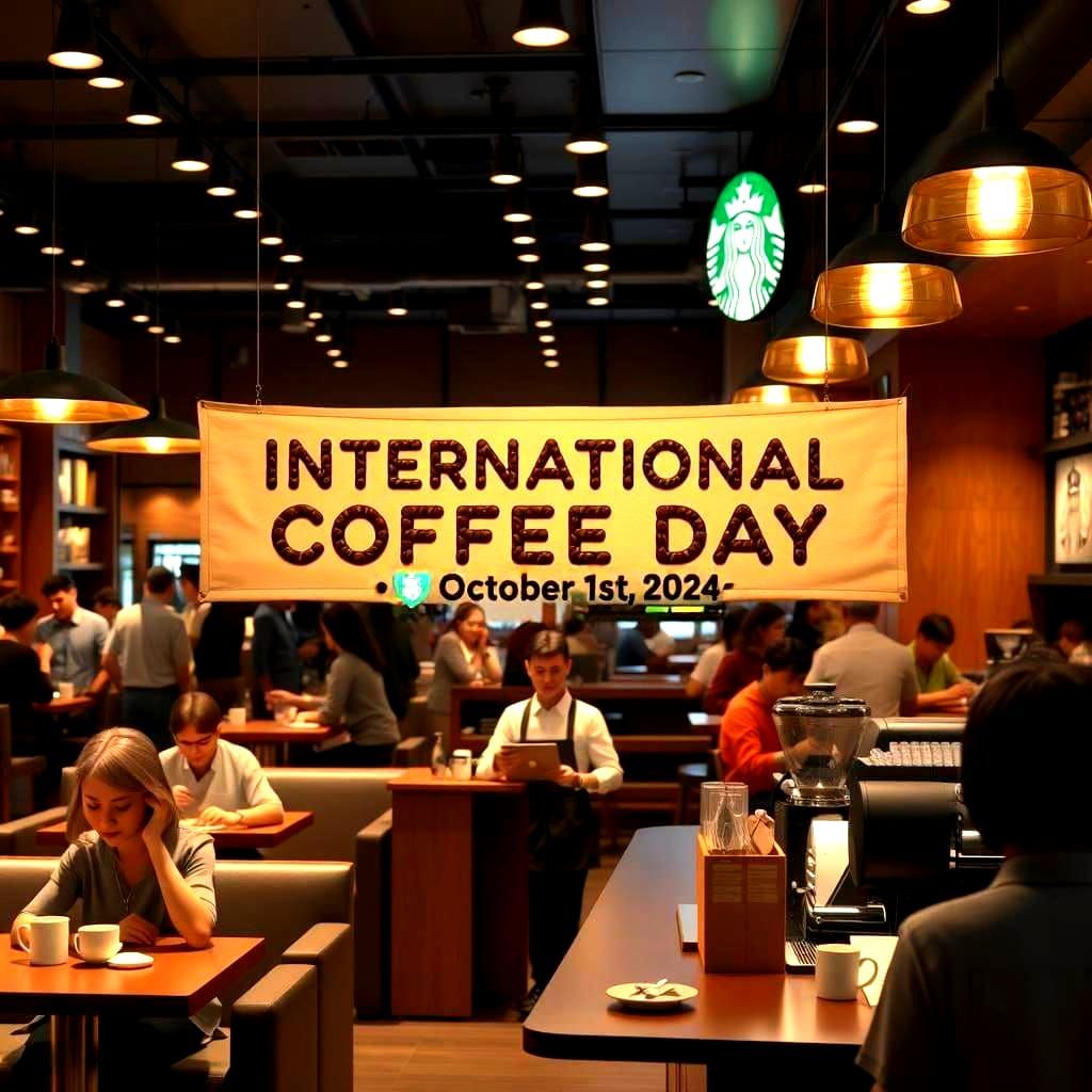 Starbucks Celebrates International Coffee Day in 3D Render