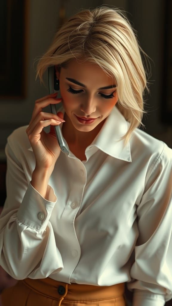 Elegant Woman in Intimate Moment