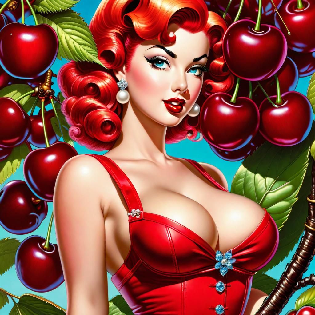 Detailed Pinup Illustration in Classic Style