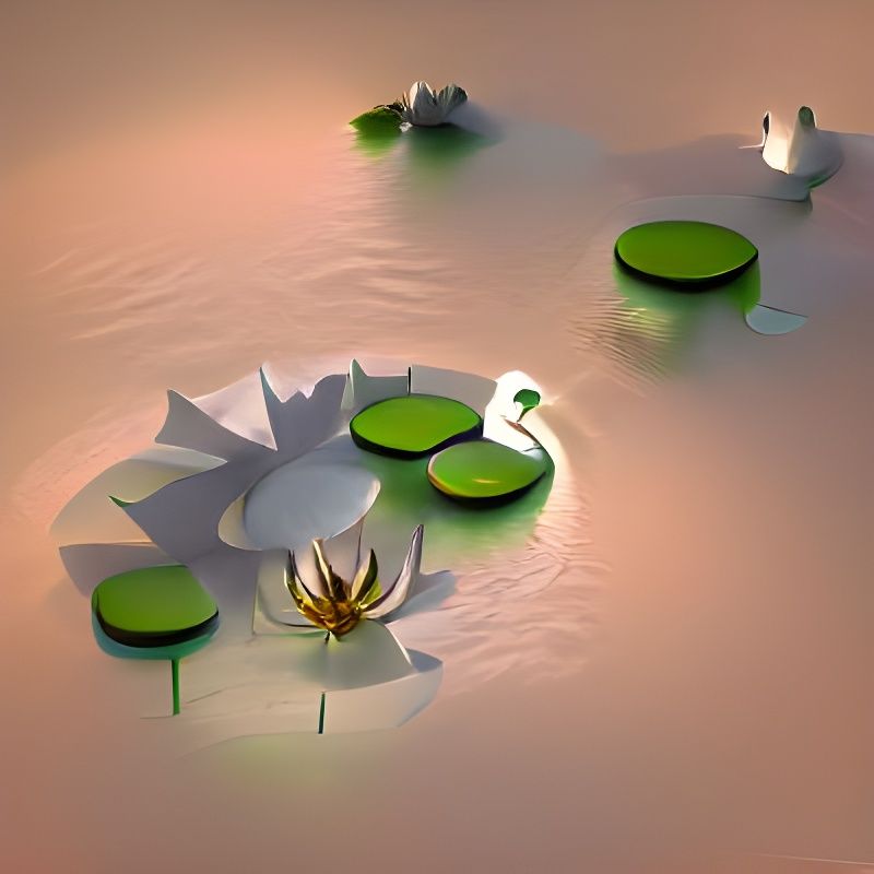 Swan in Lotus and Lily Pond, 8K Resolution