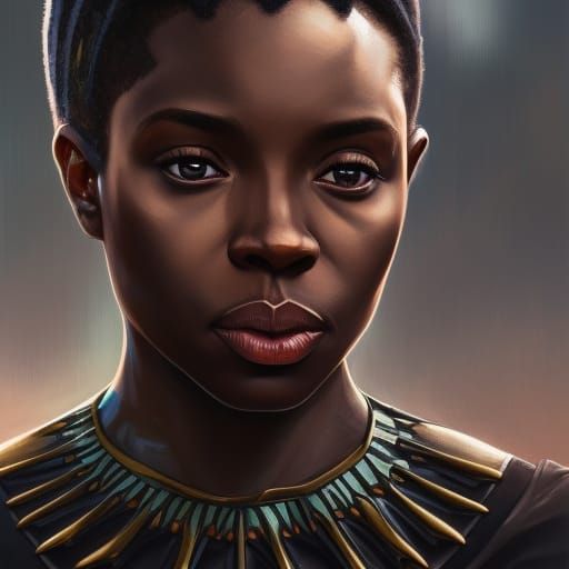 Wakanda Portrait in Hyperdetailed Artstation Style