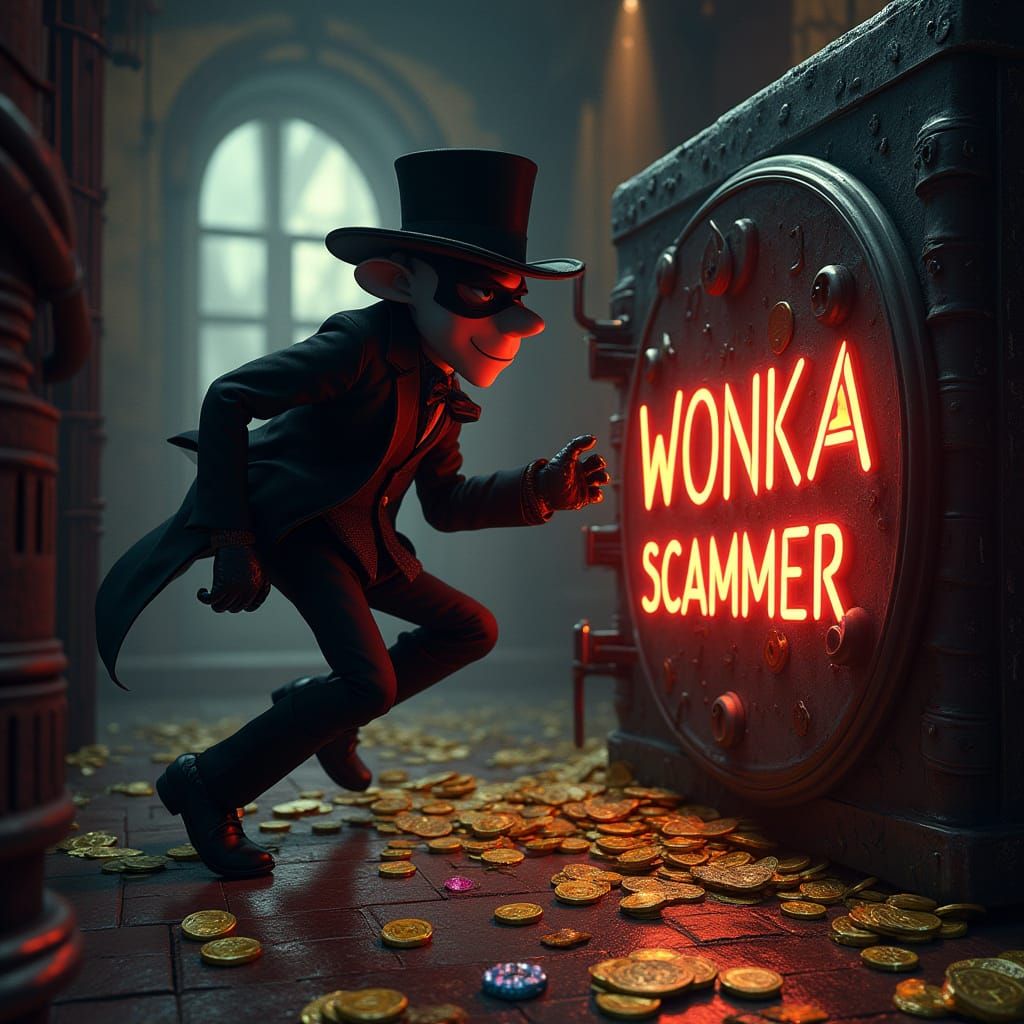 Thief in Treasure Vault: Crime Noir Digital Art