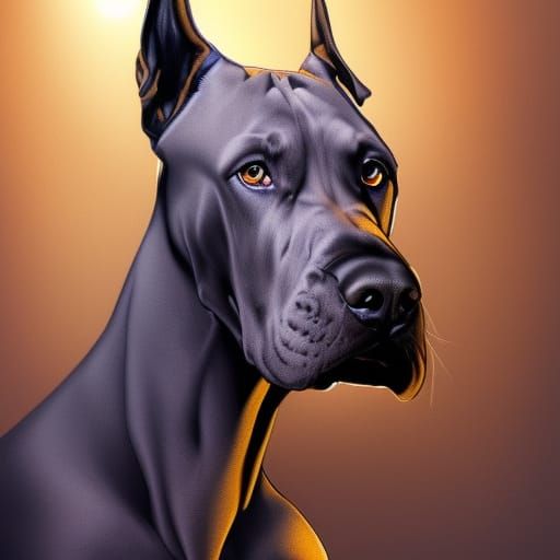 Scooby-Doo Great Dane Portrait in Detailed Concept Art