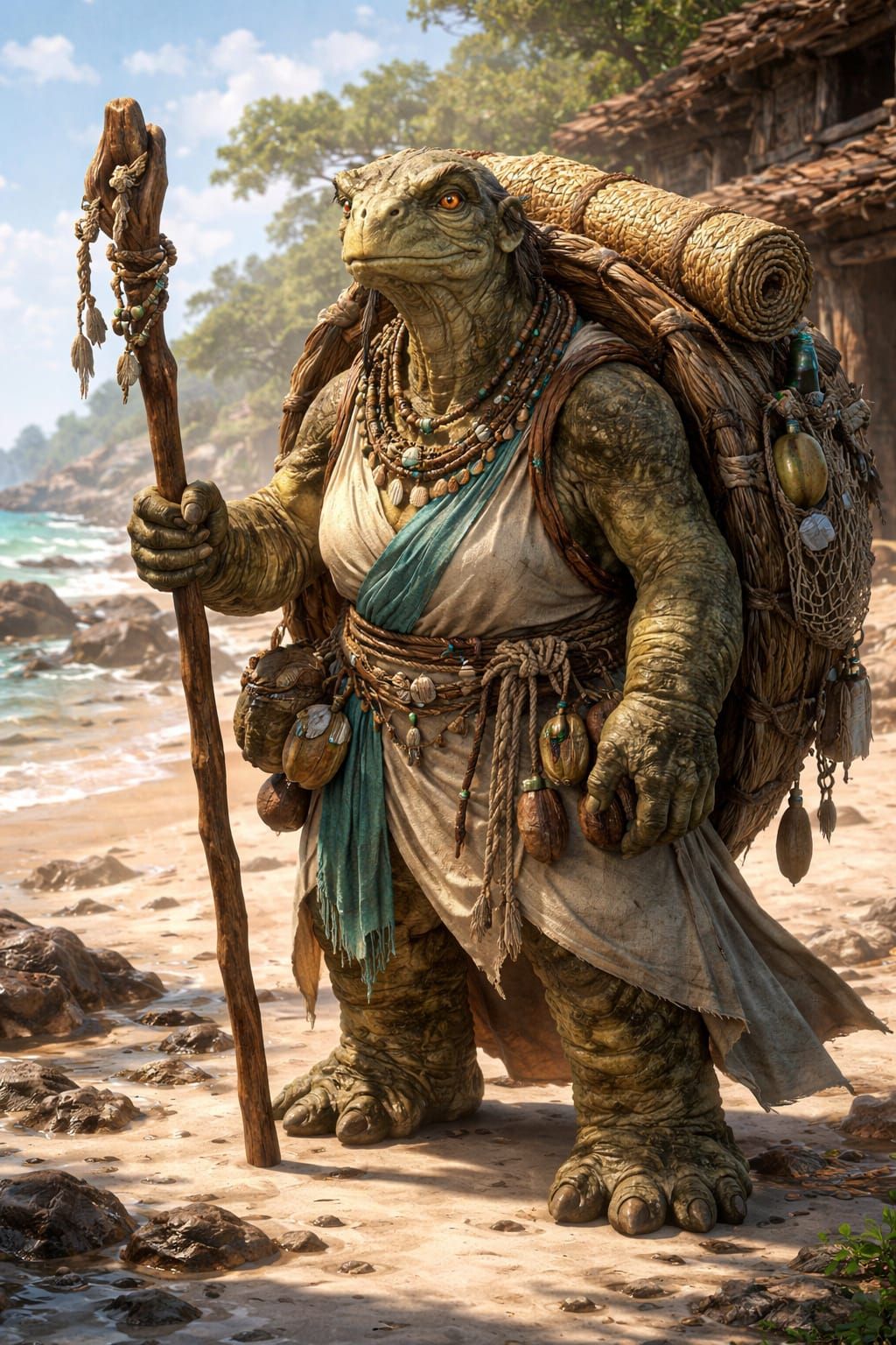 Nala Driftback Tortle Monk Meditating on a Reef