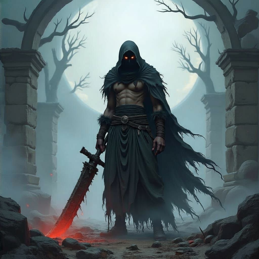 Dark Fantasy Landscape in Mher Khachatryan Style