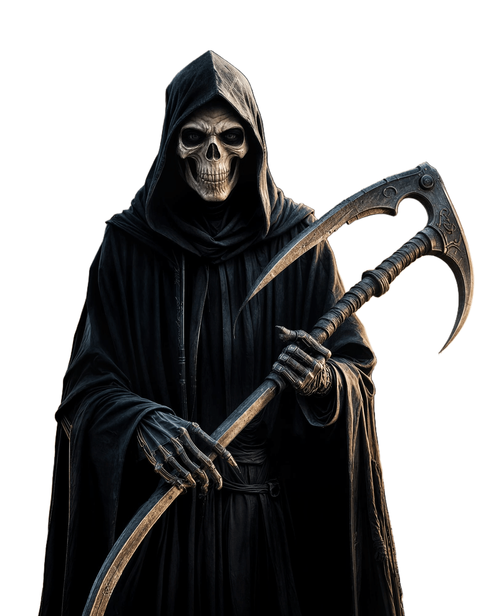 Grim Reaper in Wasteland Points at Lens