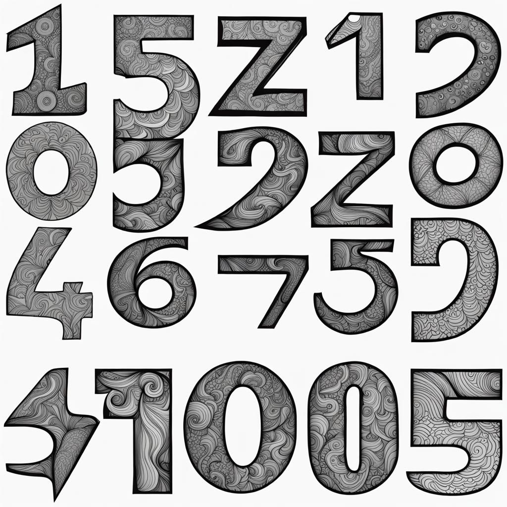 Coloring Page With Numbers in Abstract Style