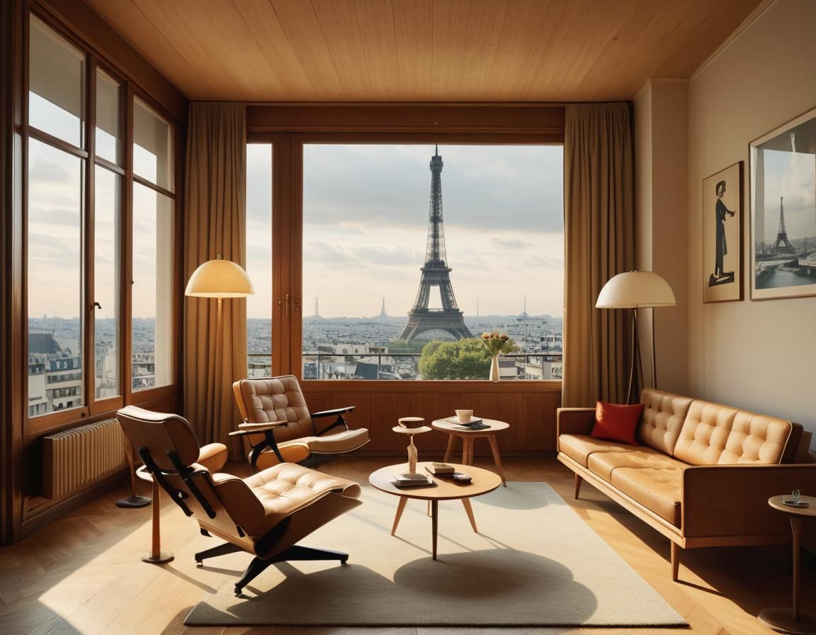 Mid-Century Modern Parisian Lounge by Jean Prouvé