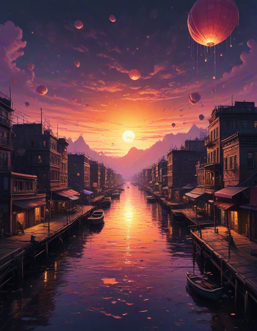 Surreal Oceanic Dreamscape in Vibrant, High-Contrast Digital...