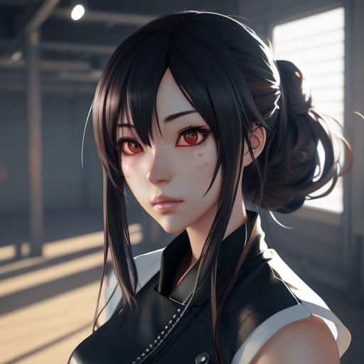 Detailed 3D Anime Girl Concept Art