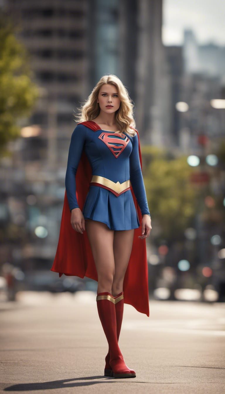 A Stunning Realistic Portrait of a Superheroine in a Natural...