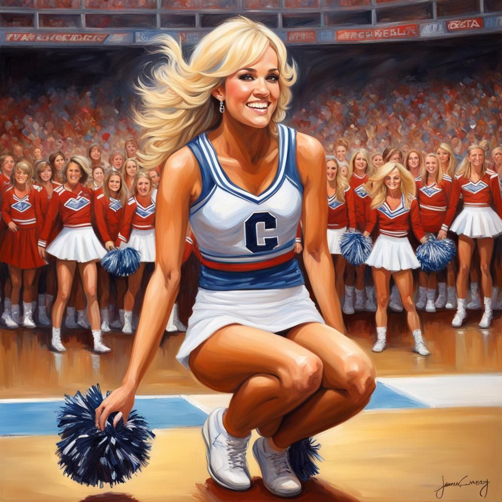 Carrie Underwood as Cheerleader, Oil Painting
