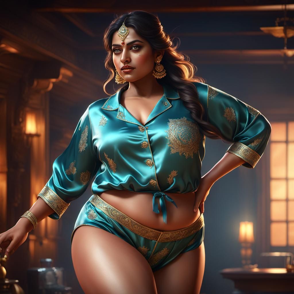Curvy Indian Beauty in Dark Fantasy Art